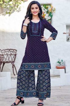 Kinti Shaheen Kurti with Sharara Rayon Catalog 6 Pcs