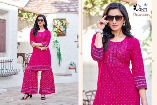 Kinti Shaheen Kurti with Sharara Rayon Catalog 6 Pcs 3 1 510x340 - Kinti Shaheen Kurti with Sharara Rayon Catalog 6 Pcs