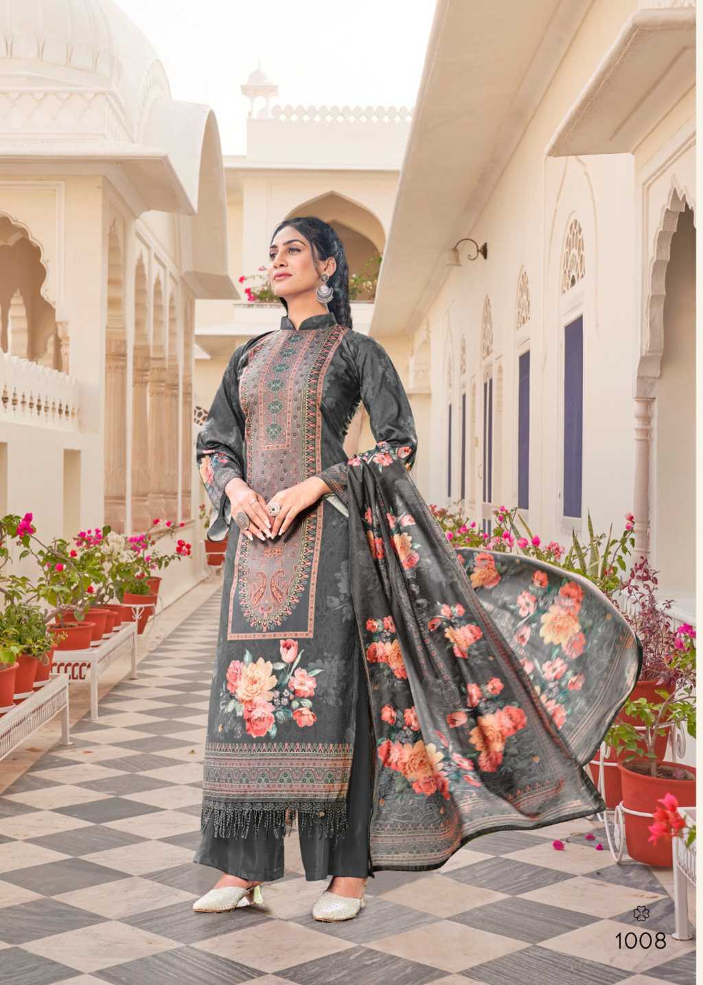 Unstitched Maroon Muslin Silk Salwar Kameez Suit Set With Chanderi dup –  Stilento