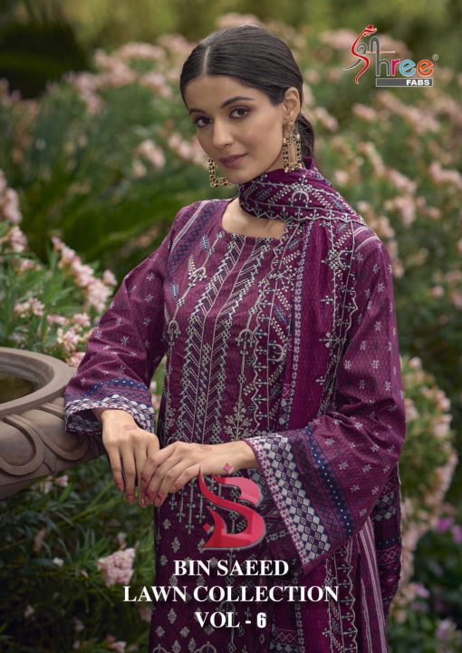 Shree Fabs Bin Saeed Lawn Collection Vol 6 Salwar Suit Catalog 6 Pcs 1 510x720 - Shree Fabs Bin Saeed Lawn Collection Vol 6 Salwar Suit Catalog 6 Pcs