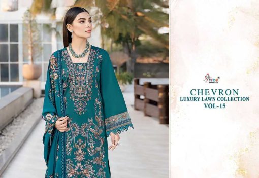 Shree Fabs Chevron Luxury Lawn Collection Vol 15 Chiffon Cotton Salwar Suit Catalog 8 Pcs 13 510x351 - Shree Fabs Chevron Luxury Lawn Collection Vol 15 Chiffon Cotton Salwar Suit Catalog 8 Pcs