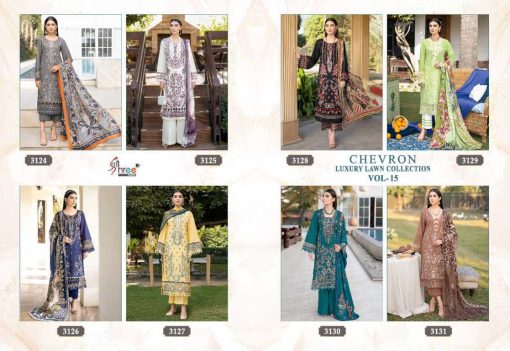 Shree Fabs Chevron Luxury Lawn Collection Vol 15 Chiffon Cotton Salwar Suit Catalog 8 Pcs 17 510x351 - Shree Fabs Chevron Luxury Lawn Collection Vol 15 Chiffon Cotton Salwar Suit Catalog 8 Pcs