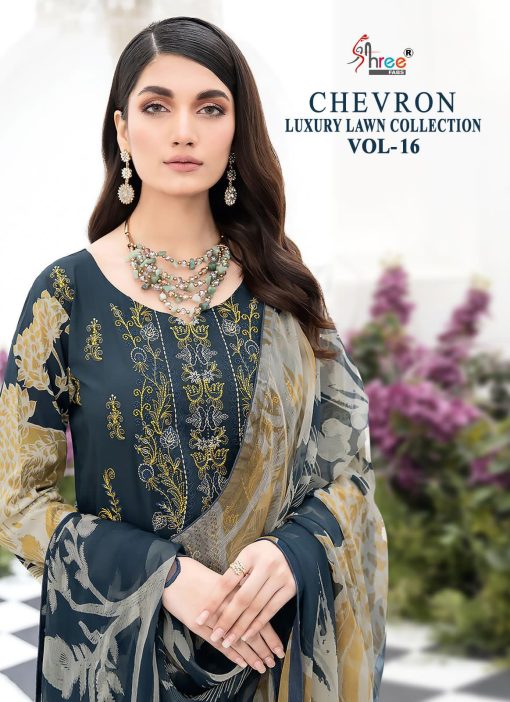 Shree Fabs Chevron Luxury Lawn Collection Vol 16 Chiffon Cotton Salwar Suit Catalog 8 Pcs 1 510x702 - Shree Fabs Chevron Luxury Lawn Collection Vol 16 Chiffon Cotton Salwar Suit Catalog 8 Pcs