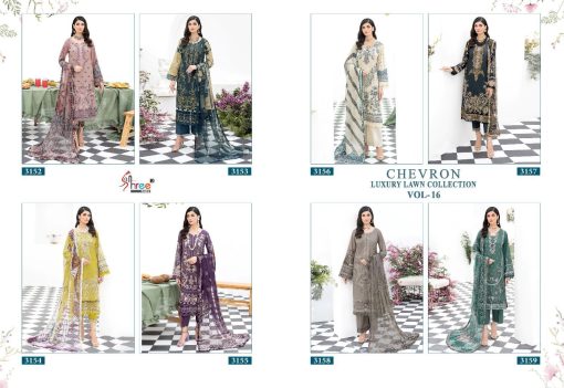 Shree Fabs Chevron Luxury Lawn Collection Vol 16 Chiffon Cotton Salwar Suit Catalog 8 Pcs 18 510x351 - Shree Fabs Chevron Luxury Lawn Collection Vol 16 Chiffon Cotton Salwar Suit Catalog 8 Pcs