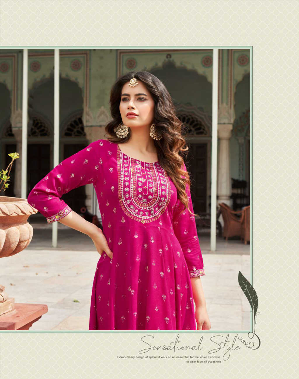 Buy Dark Pink Kurta Tights Dupatta Set Online - W for Woman