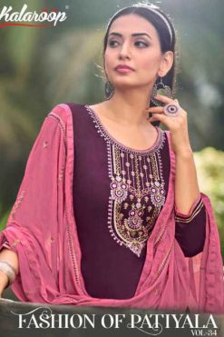 Kalaroop Fashion of Patiyala Vol 34 by Kessi Silk Rayon Readymade Salwar Suit Catalog 6 Pcs