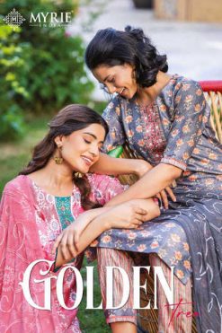 Myrie India Golden Tree Kurti with Dupatta Bottom Fancy Catalog 8 Pcs