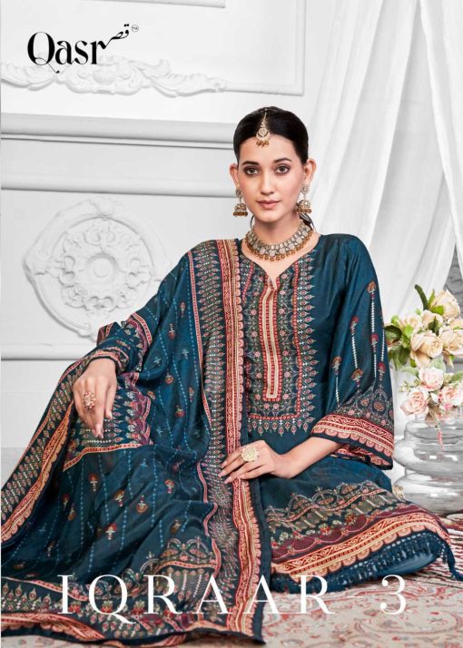 Qasr Iqraar Vol 3 Muslin Salwar Suit Catalog 8 Pcs 1 510x714 - Qasr Iqraar Vol 3 Muslin Salwar Suit Catalog 8 Pcs