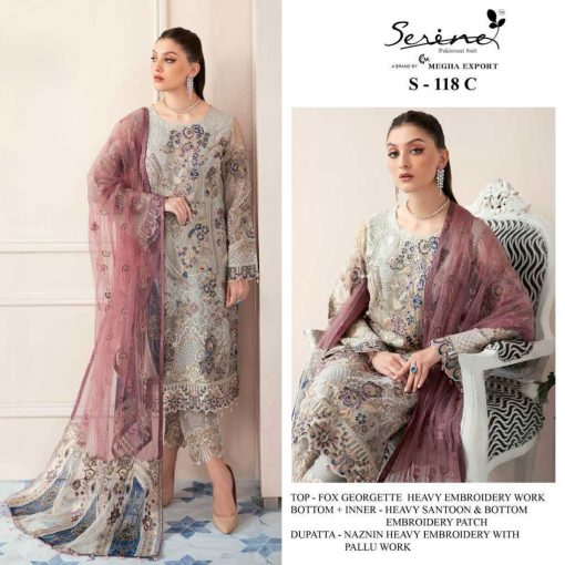 Serene S 118 A D Georgette Salwar Suit Catalog 4 Pcs 3 510x510 - Serene S 118 A-D Georgette Salwar Suit Catalog 4 Pcs