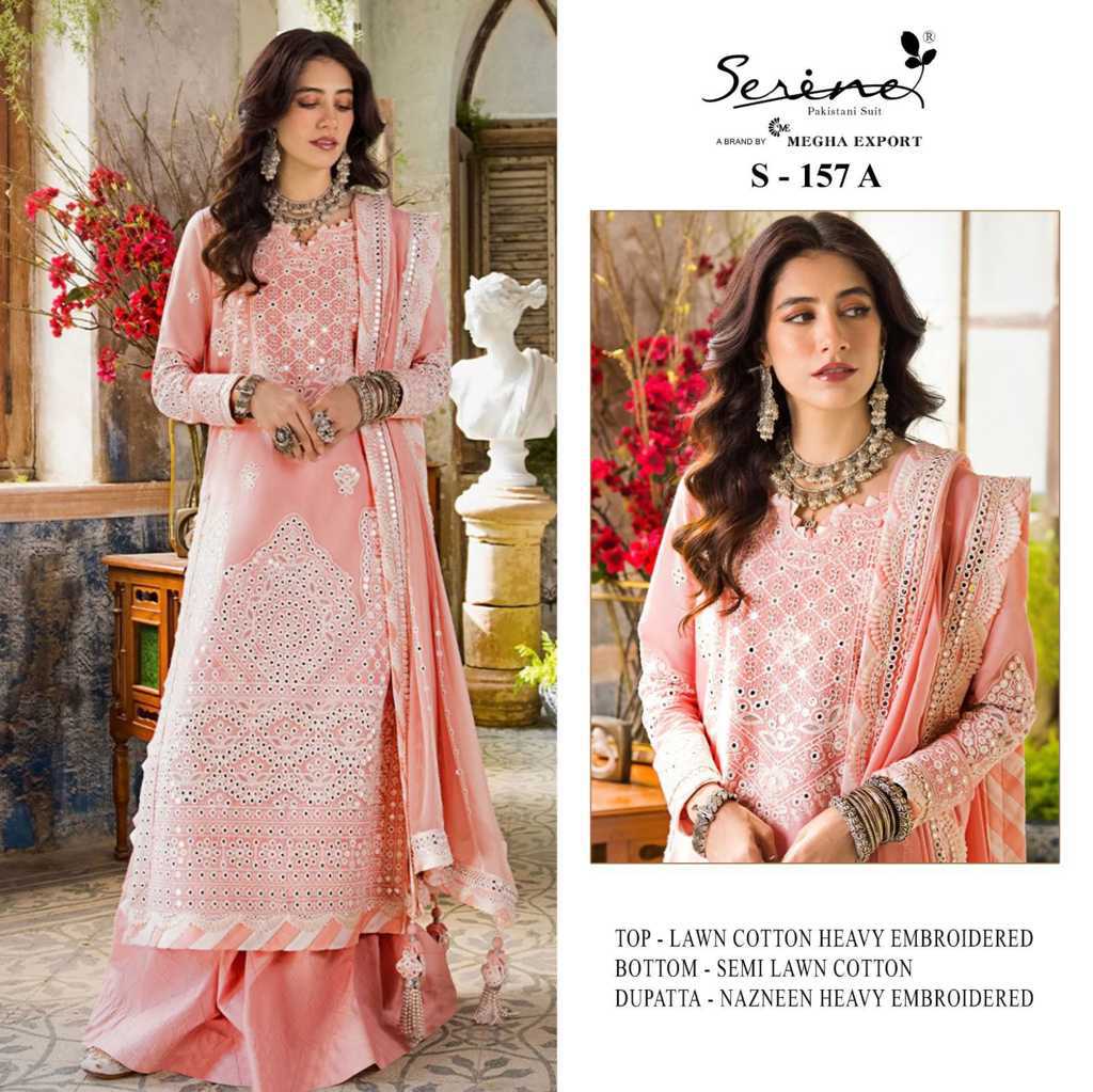 Serene S 157 A D Cotton Salwar Suit Catalog 4 Pcs