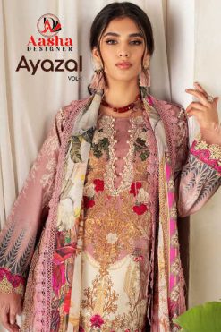 Aasha Ayazal Vol 1 Cotton Chiffon Salwar Suit Catalog 3 Pcs