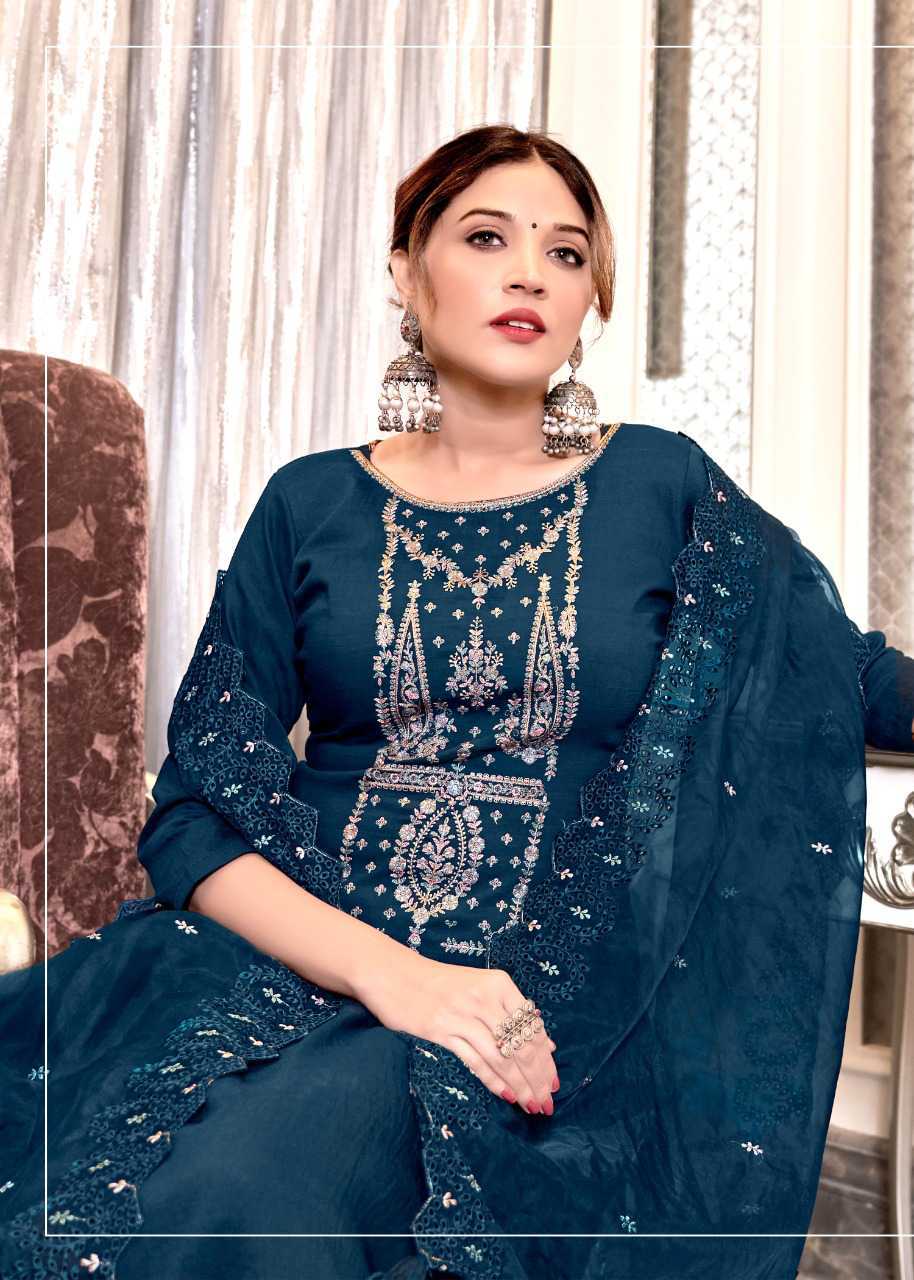 Buy Kaur Enterprises Women's Cotton Semi Stitched Salwar Suit (KE-SSD-002Gold  & Green_FreeSize) at Amazon.in