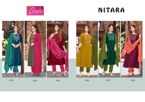 Kalaroop Nitara by Kessi Viscose Readymade Salwar Suit Catalog 6 Pcs 8 510x360 - Kalaroop Nitara by Kessi Viscose Readymade Salwar Suit Catalog 6 Pcs