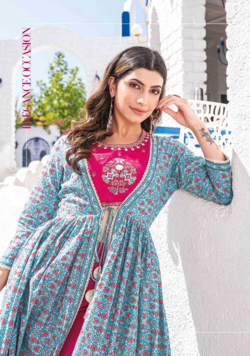 Kiana Rangrez Kurti with Shrug Bottom Cotton Catalog 6 Pcs 3 510x725 - Kiana Rangrez Kurti with Shrug Bottom Cotton Catalog 6 Pcs