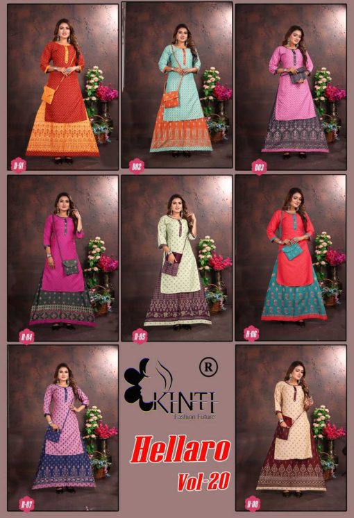 Kinti Hellaro Vol 20 Kurti with Skirt Purse Rayon Catalog 8 Pcs 11 510x746 - Kinti Hellaro Vol 20 Kurti with Skirt Purse Rayon Catalog 8 Pcs