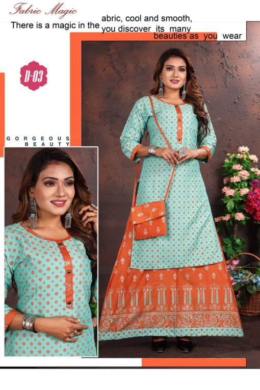 Kinti Hellaro Vol 20 Kurti with Skirt Purse Rayon Catalog 8 Pcs 2 510x765 - Kinti Hellaro Vol 20 Kurti with Skirt Purse Rayon Catalog 8 Pcs