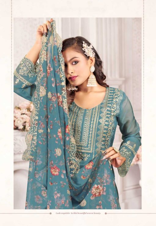 Qasr Hiba Organza Salwar Suit Catalog 8 Pcs 10 510x740 - Qasr Hiba Organza Salwar Suit Catalog 8 Pcs