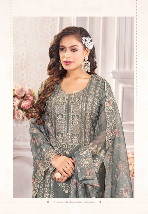 Qasr Hiba Organza Salwar Suit Catalog 8 Pcs 14 510x740 - Qasr Hiba Organza Salwar Suit Catalog 8 Pcs