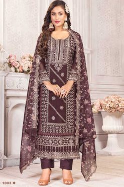 Qasr Hiba Organza Salwar Suit Catalog 8 Pcs