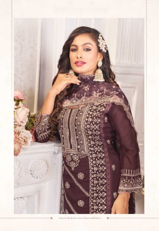 Qasr Hiba Organza Salwar Suit Catalog 8 Pcs 8 510x740 - Qasr Hiba Organza Salwar Suit Catalog 8 Pcs