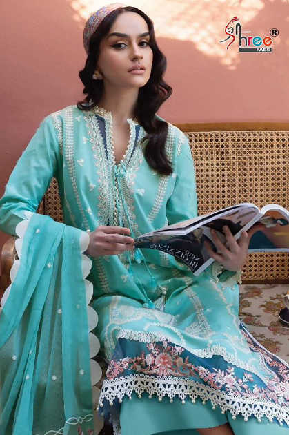 Shree Fabs Adan Libaas Embroidered Collection Cotton Salwar Suit Catalog 6 Pcs