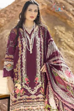 Shree Fabs Elaf Premium Lawn Collection Chiffon Cotton Salwar Suit Catalog 4 Pcs