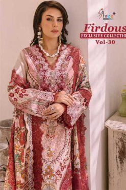 Shree Fabs Firdous Exclusive Collection Vol 30 Cotton Chiffon Salwar Suit Catalog 8 Pcs