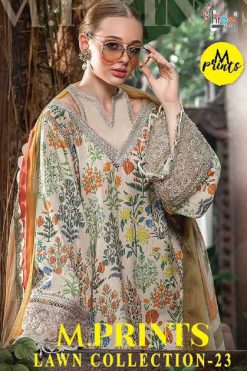 Shree Fabs M Prints Lawn Collection Vol 23 Chiffon Cotton Salwar Suit Catalog 4 Pcs