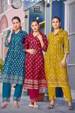 Blue Hills Cassata Kurti with Pant Rayon Catalog 8 Pcs