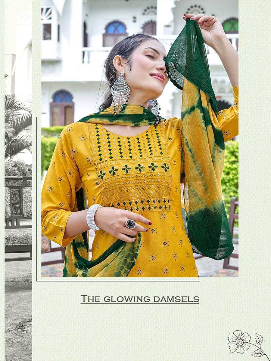 Kinti Sabhyata Vol 3 Rayon Kurti with Dupatta Bottom Catalog 6 Pcs Suratfabric