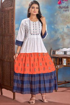 Reenx Barish Vol 2 Rayon Kurti Catalog 6 Pcs