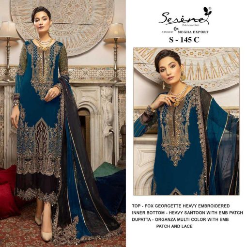 Serene S 145 A D Georgette Salwar Suit Catalog 4 Pcs 3 510x510 - Serene S 145 A-D Georgette Salwar Suit Catalog 4 Pcs