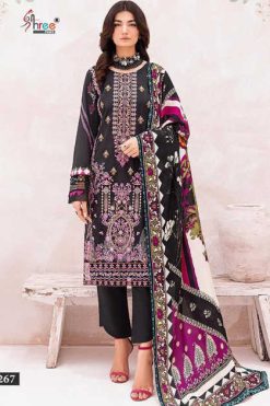 Shree Fabs Chevron Luxury Lawn Collection Vol 18 Chiffon Cotton Salwar Suit Catalog 7 Pcs