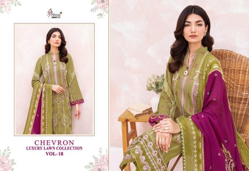 Shree Fabs Chevron Luxury Lawn Collection Vol 18 Chiffon Cotton Salwar Suit Catalog 7 Pcs 6 510x351 - Shree Fabs Chevron Luxury Lawn Collection Vol 18 Chiffon Cotton Salwar Suit Catalog 7 Pcs