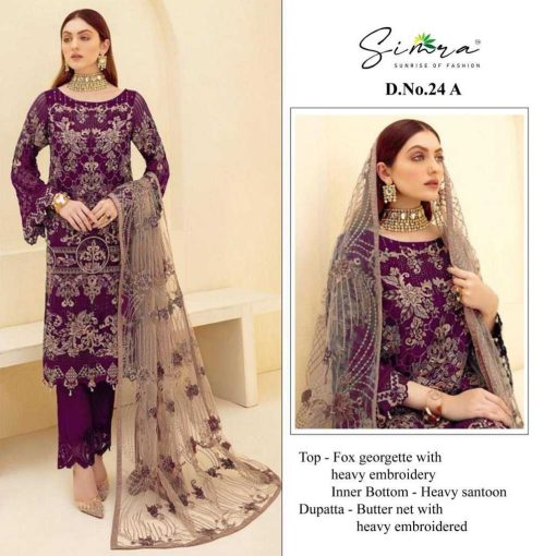 Simra DN 24 A D Georgette Salwar Suit Catalog 4 Pcs 1 510x510 - Simra DN 24 A-D Georgette Salwar Suit Catalog 4 Pcs