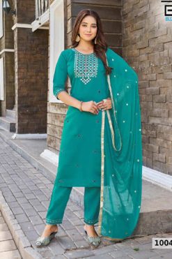 Blue Hills Rasmalai Kurti with Dupatta Bottom Rayon Catalog 6 Pcs