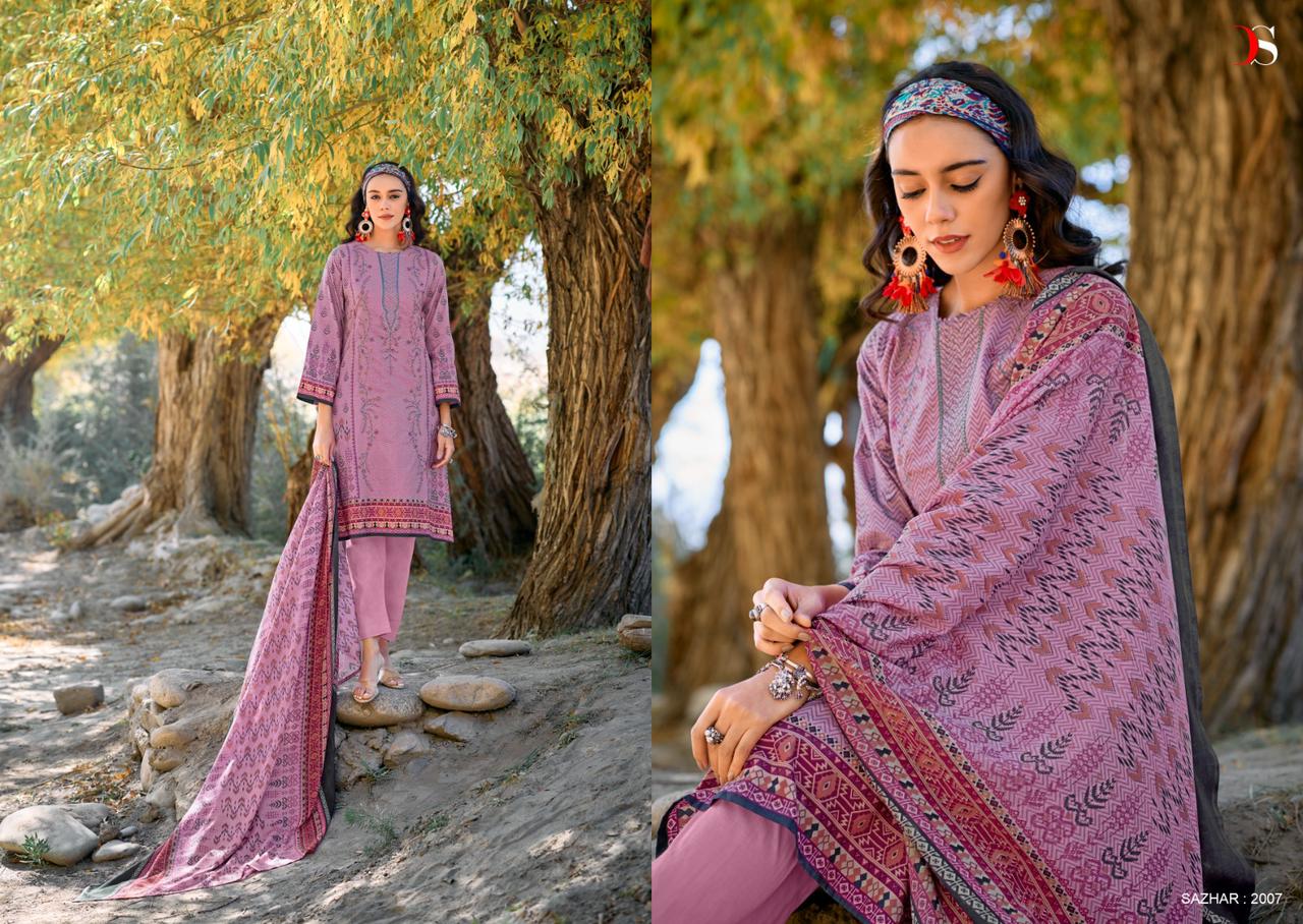 Deepsy Sazhar Vol 2 Chiffon Cotton Salwar Suit Catalog 8 Pcs