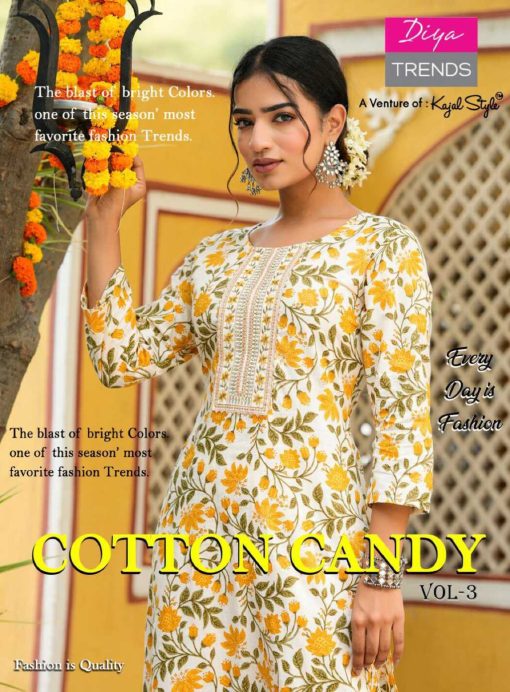 Diya Trends Cotton Candy Vol 3 by Kajal Style Kurti with Pant Catalog 8 Pcs 1 510x692 - Diya Trends Cotton Candy Vol 3 by Kajal Style Kurti with Pant Catalog 8 Pcs
