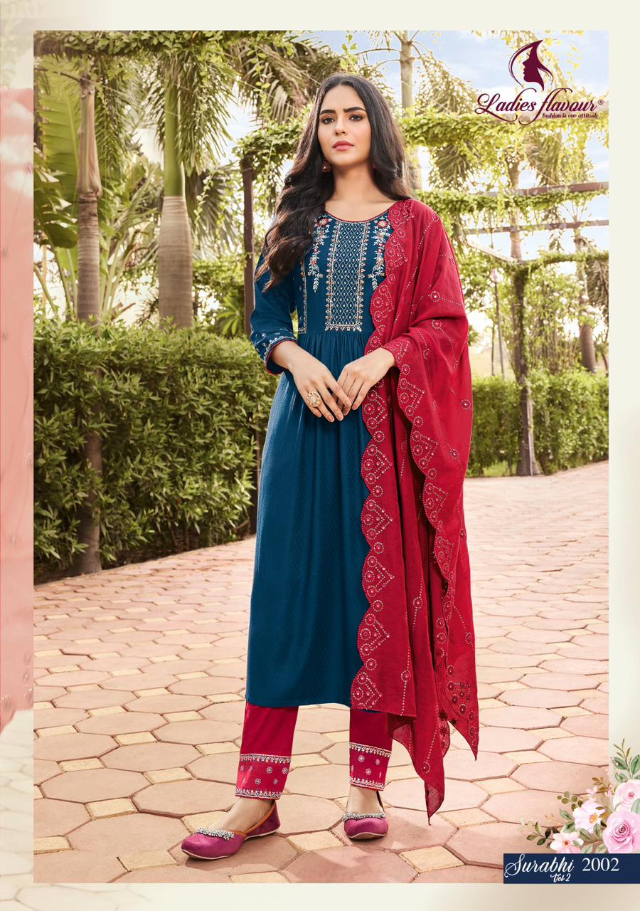 Noori By Ladies Flavour Chinon Kurti Bottom With Dupatta Catalog - The  Ethnic World