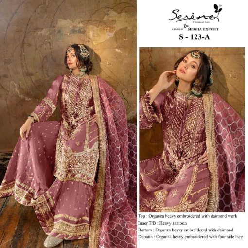 Serene S 123 A D Organza Salwar Suit Catalog 4 Pcs 1 510x510 - Serene S 123 A-D Organza Salwar Suit Catalog 4 Pcs