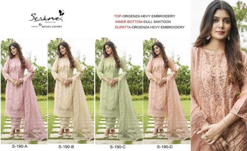 Serene S 190 A D Organza Salwar Suit Catalog 4 Pcs 5 510x311 - Serene S 190 A-D Organza Salwar Suit Catalog 4 Pcs