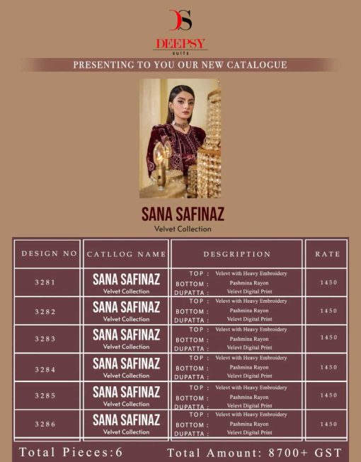 Deepsy Sana Safinaz Velvet Collection Salwar Suit Catalog 6 Pcs 8 510x653 - Deepsy Sana Safinaz Velvet Collection Salwar Suit Catalog 6 Pcs
