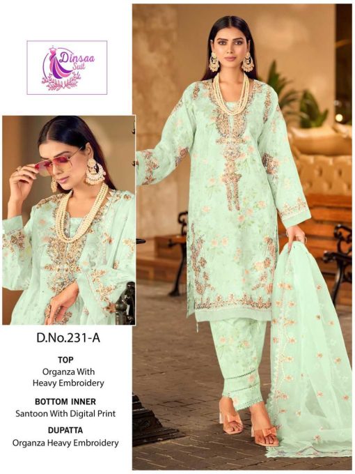 Dinsaa DS 231 A D Organza Salwar Suit Catalog 4 Pcs 1 510x680 - Dinsaa DS 231 A-D Organza Salwar Suit Catalog 4 Pcs