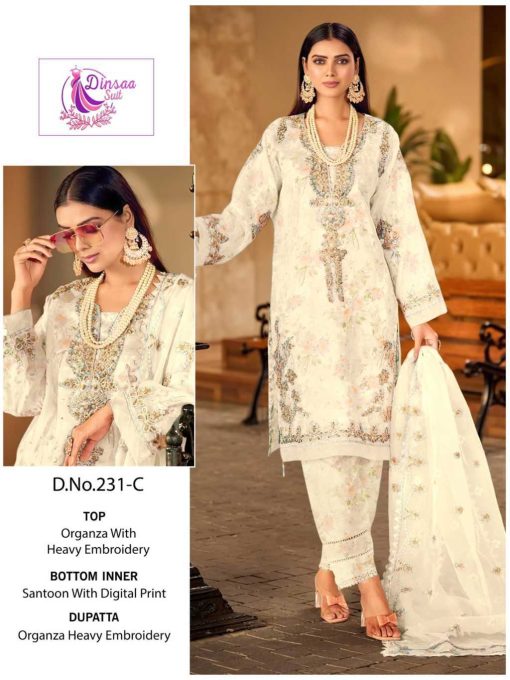 Dinsaa DS 231 A D Organza Salwar Suit Catalog 4 Pcs 3 510x680 - Dinsaa DS 231 A-D Organza Salwar Suit Catalog 4 Pcs