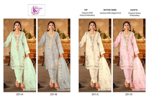 Dinsaa DS 231 A D Organza Salwar Suit Catalog 4 Pcs 9 510x340 - Dinsaa DS 231 A-D Organza Salwar Suit Catalog 4 Pcs