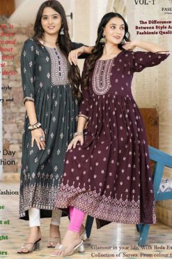 Passion Tree Fashion Bella Vol 1 Rayon Kurti Catalog 8 Pcs