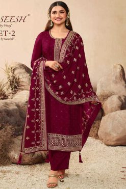 Vinay Kaseesh Geet Vol 2 Silk Salwar Suit Catalog 8 Pcs 247x371 - Surat Fabrics
