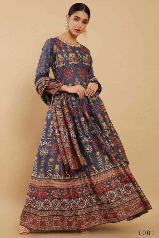 Tejaswee Kalishta Gown with Dupatta Silk Catalog 4 Pcs 1 510x765 - Tejaswee Kalishta Gown with Dupatta Silk Catalog 4 Pcs