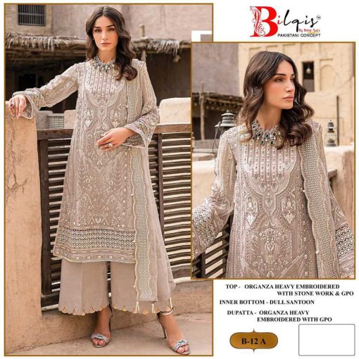 Bilqis B 12 A D Organza Salwar Suit Catalog 4 Pcs 1 510x510 - Bilqis B 12 A-D Organza Salwar Suit Catalog 4 Pcs