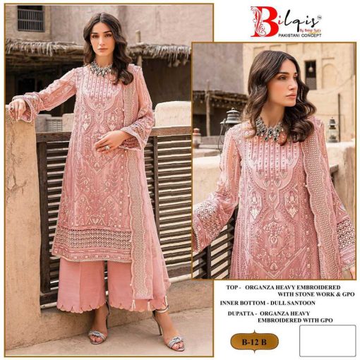 Bilqis B 12 A D Organza Salwar Suit Catalog 4 Pcs 2 510x510 - Bilqis B 12 A-D Organza Salwar Suit Catalog 4 Pcs